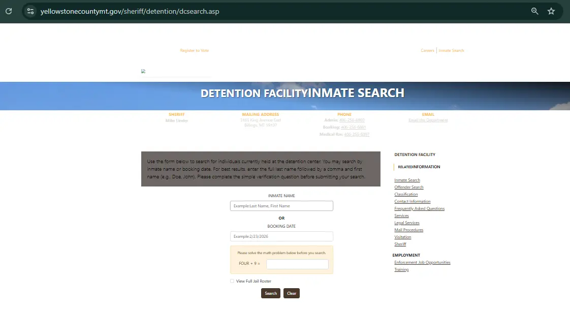 Yellowstone County Jail Roster Billings Mt