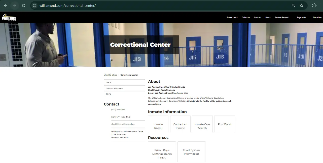 Williams County Nd Jail Roster