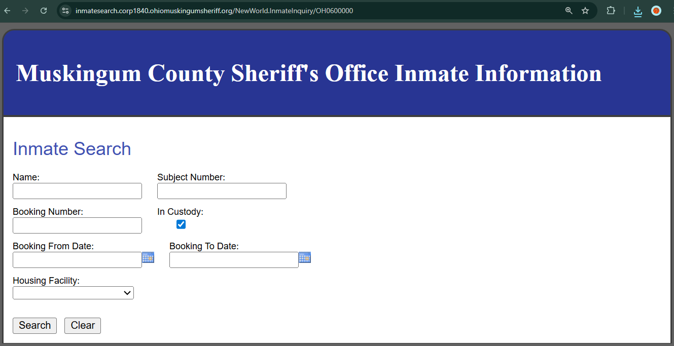 Zanesville City Jail Roster