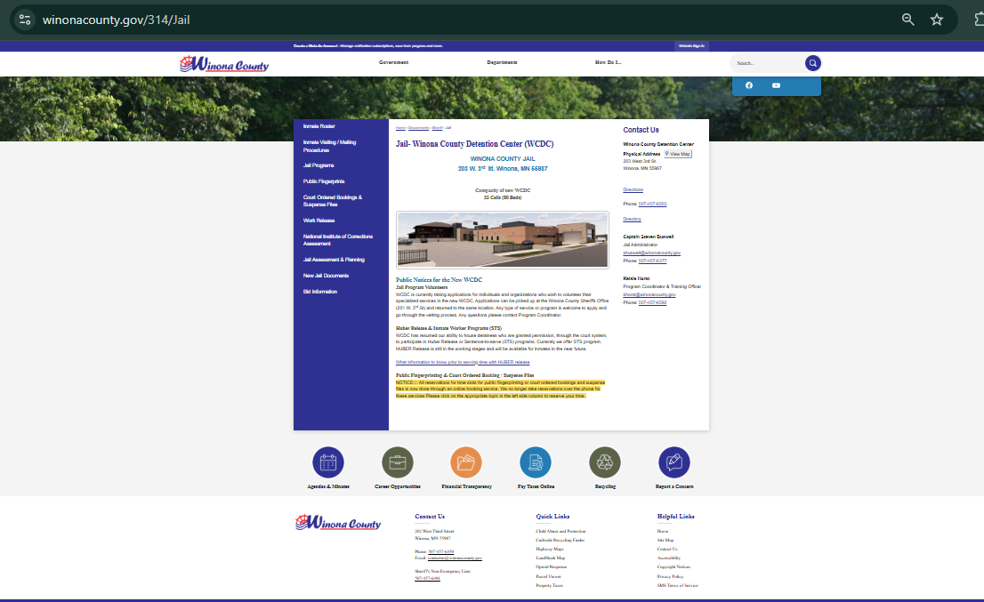 Winona Mn County Jail Roster