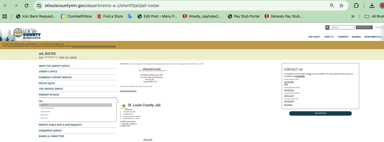 St Louis County Duluth Mn Jail Roster