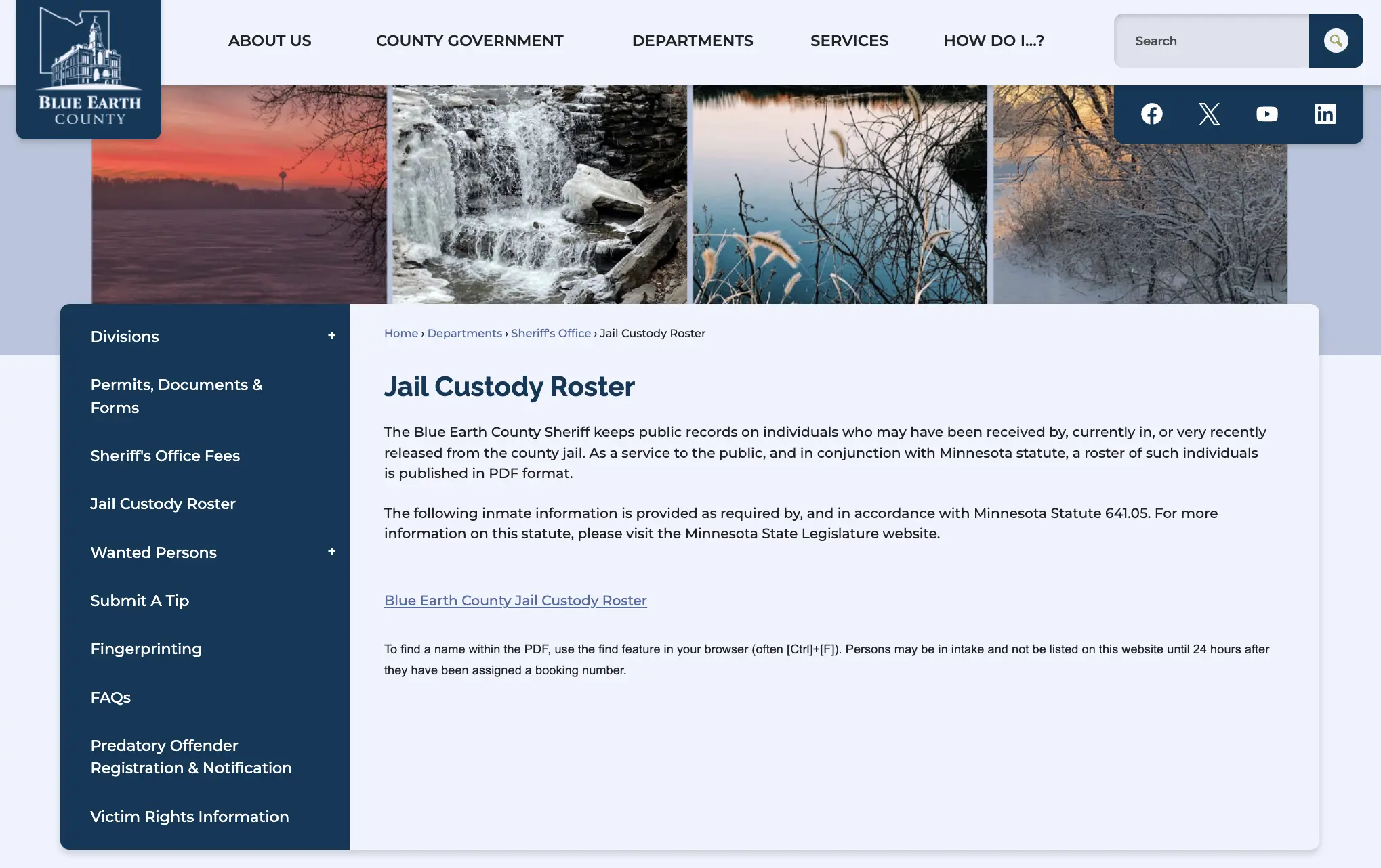 Blue Earth County Jail Roster