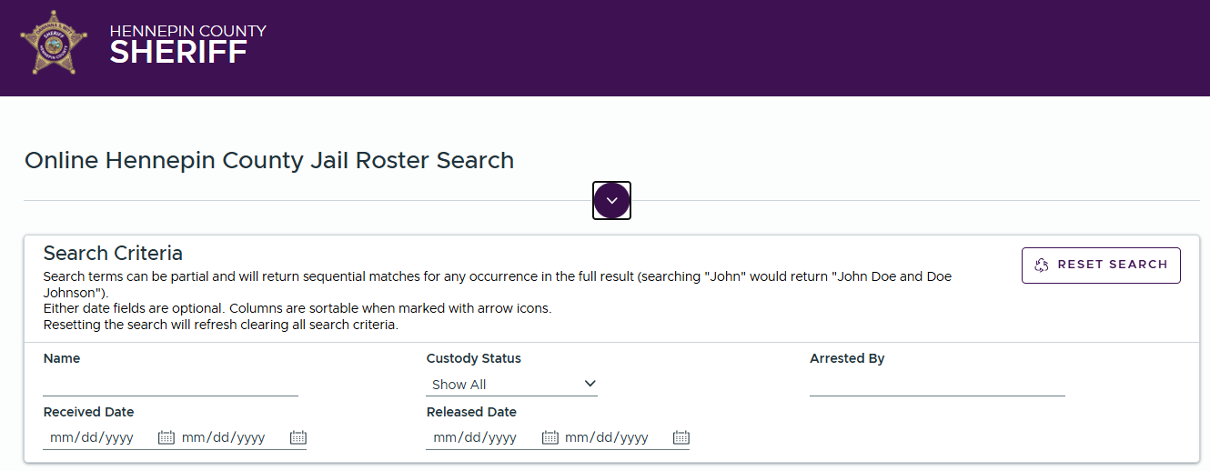Hennepin County Jail Roster